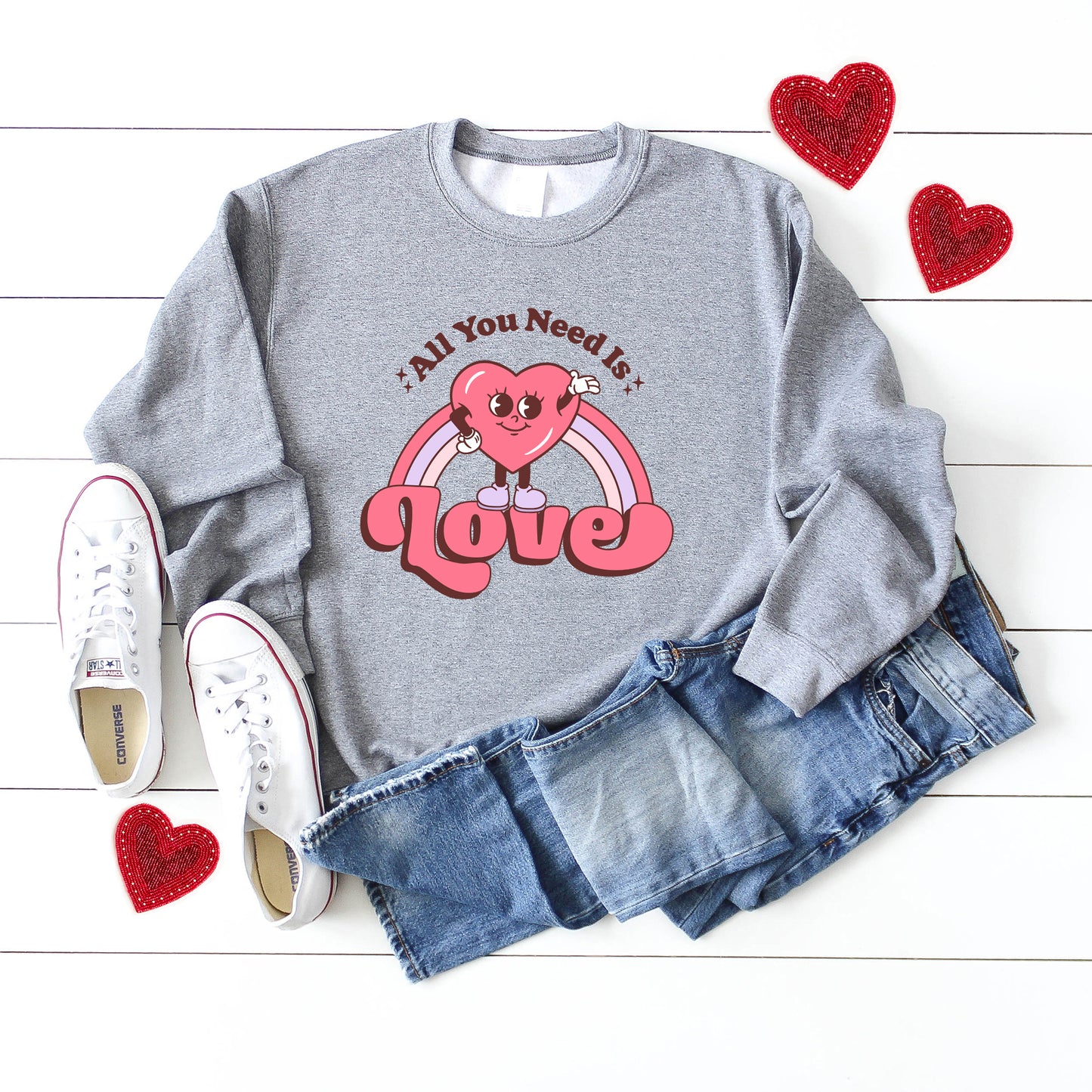 All You Need Is Love Heart Rainbow | Sweatshirt