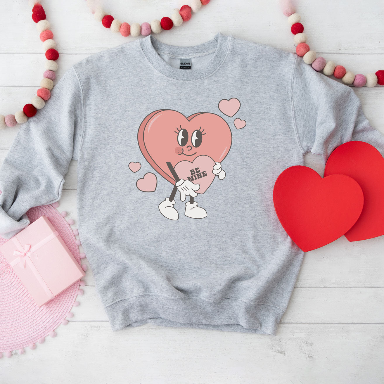 Be Mine Heart Cartoon | Sweatshirt