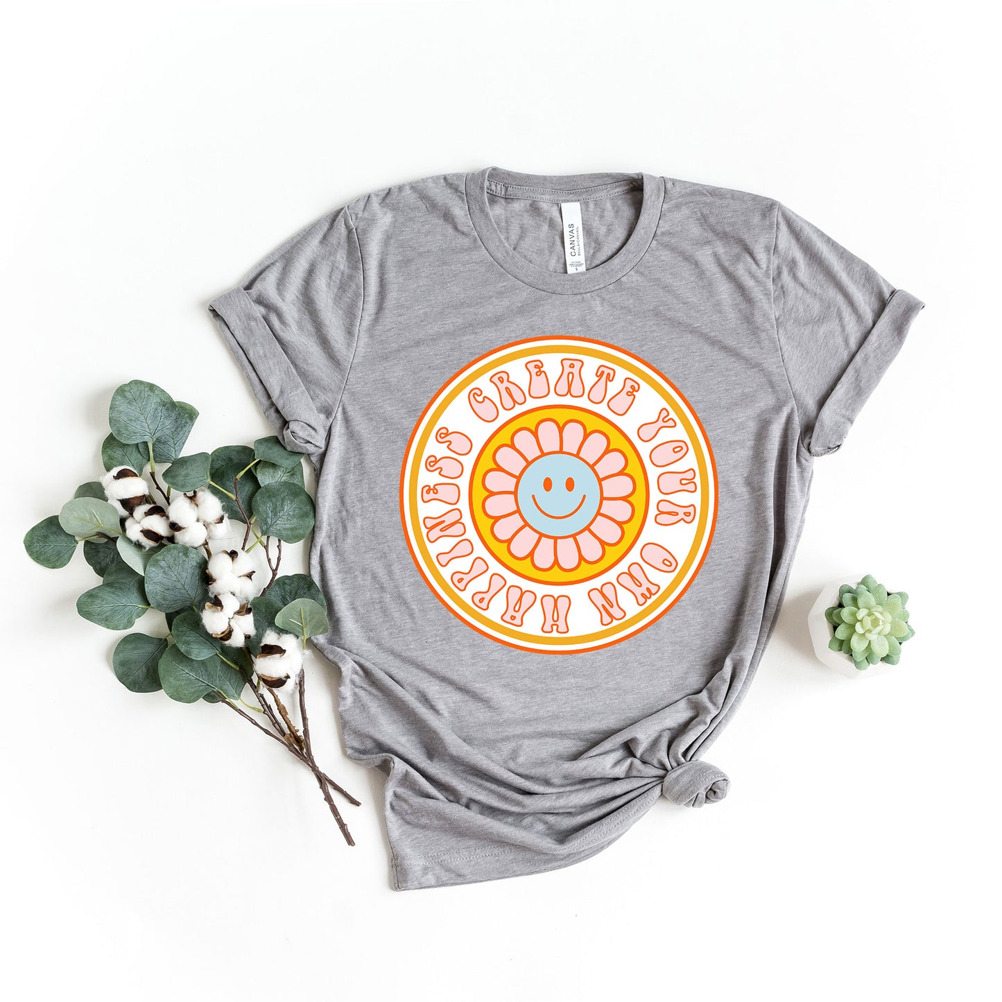 Create Your Own Happiness Flower | Short Sleeve Graphic Tee