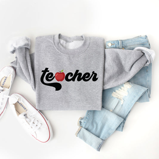 Teacher Bold Apple | Sweatshirt