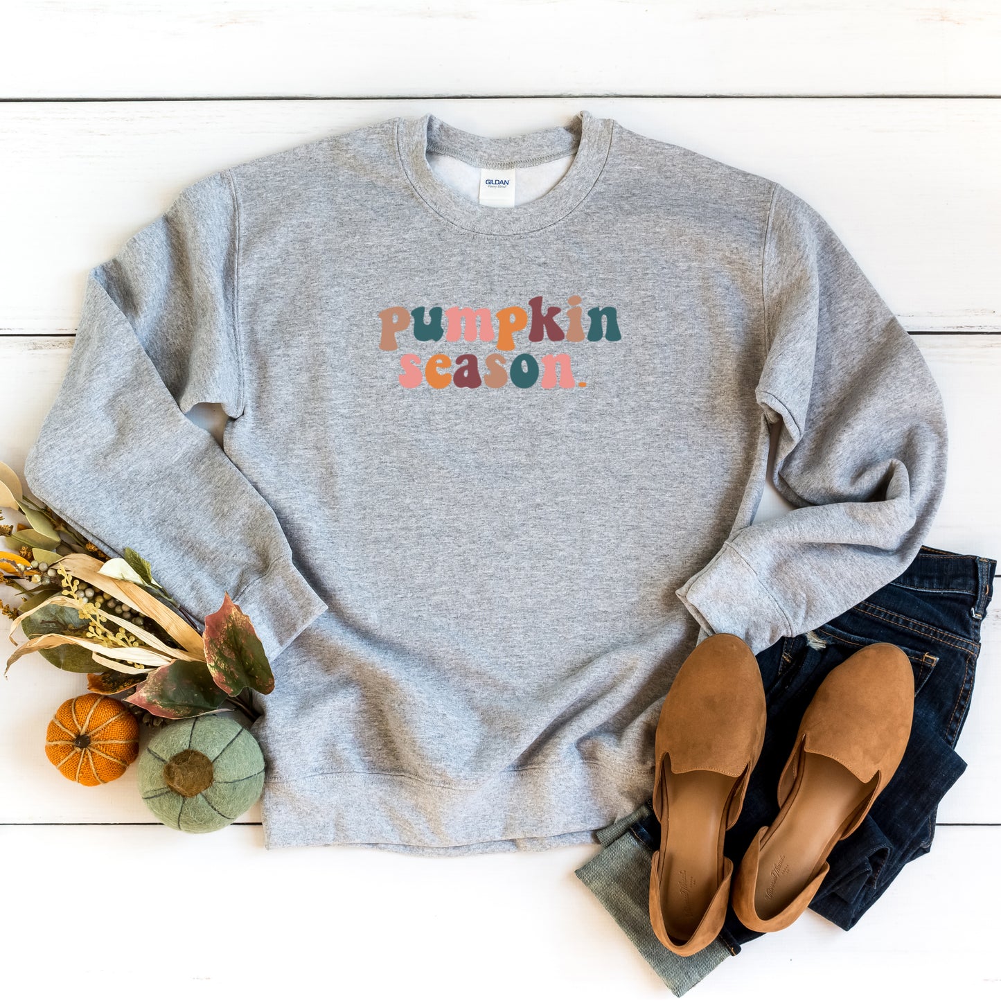 Pumpkin Season Colorful Words | Sweatshirt