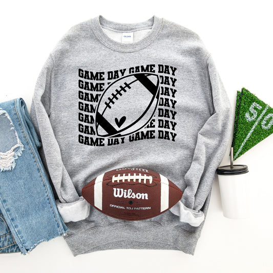 Football Game Day Stacked Wavy | Sweatshirt