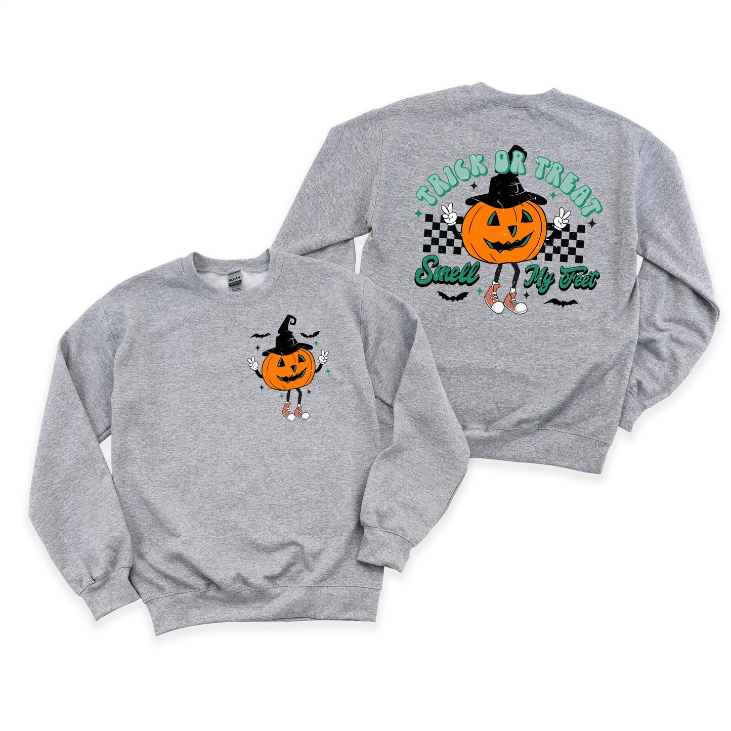 Smell My Feet Pumpkin | Sweatshirt | Front and Back Ink