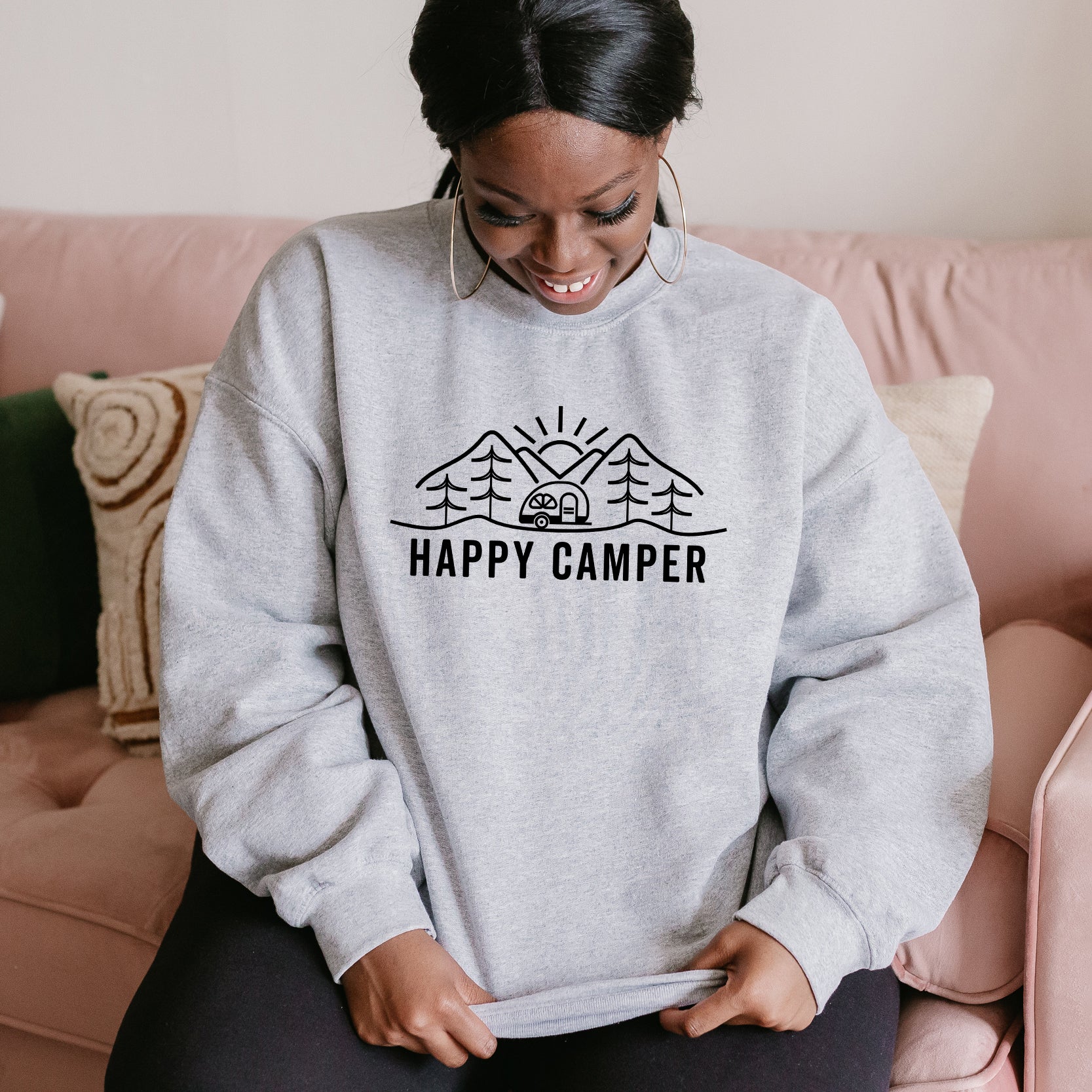 Happy Camper Trailer | Plus Size Sweatshirt