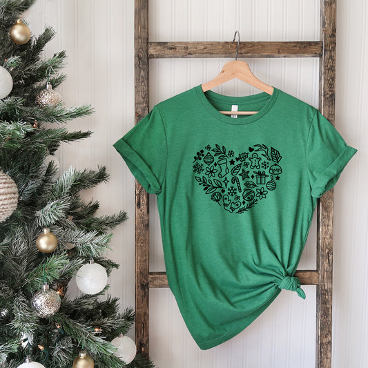 Christmas Heart | Short Sleeve Graphic Tee