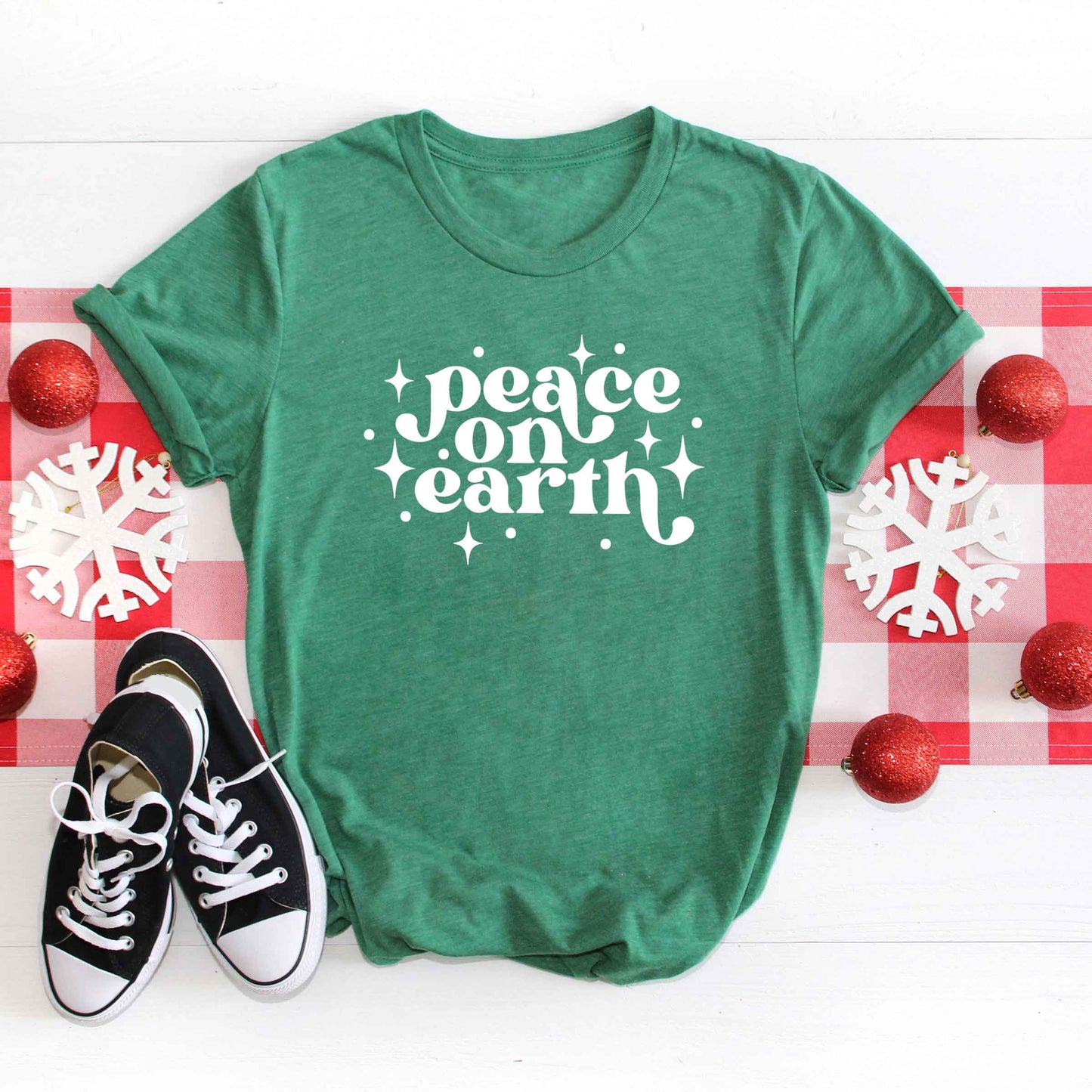 Whimsical Peace On Earth | Short Sleeve Graphic Tee