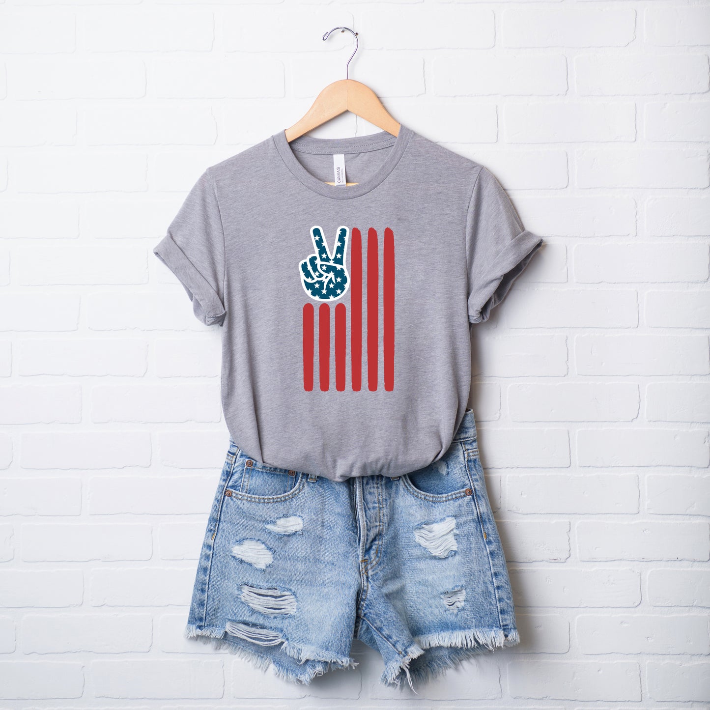 Flag Peace Sign | Short Sleeve Graphic Tee