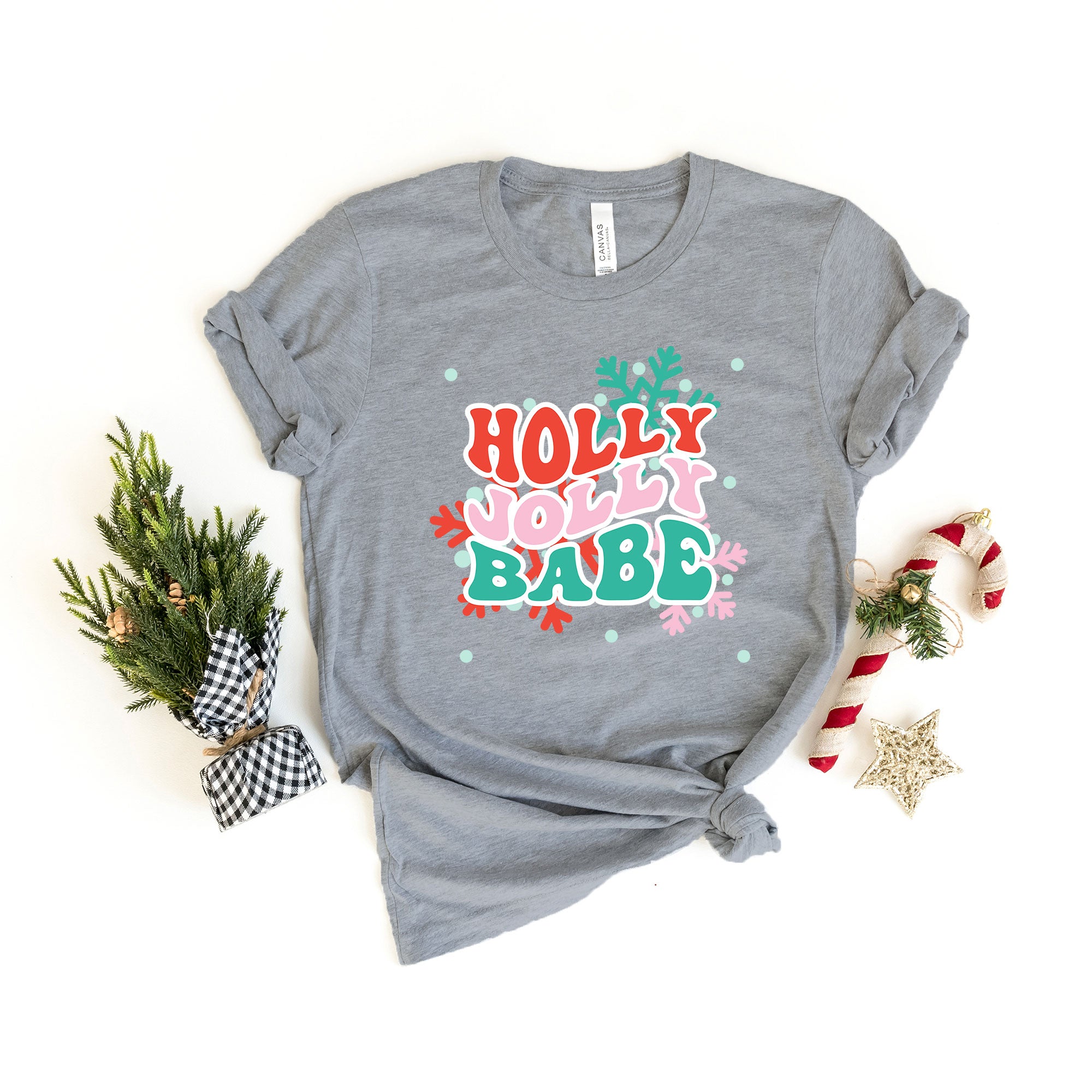 Holly Jolly Babe Snowflakes | Short Sleeve Graphic Tee