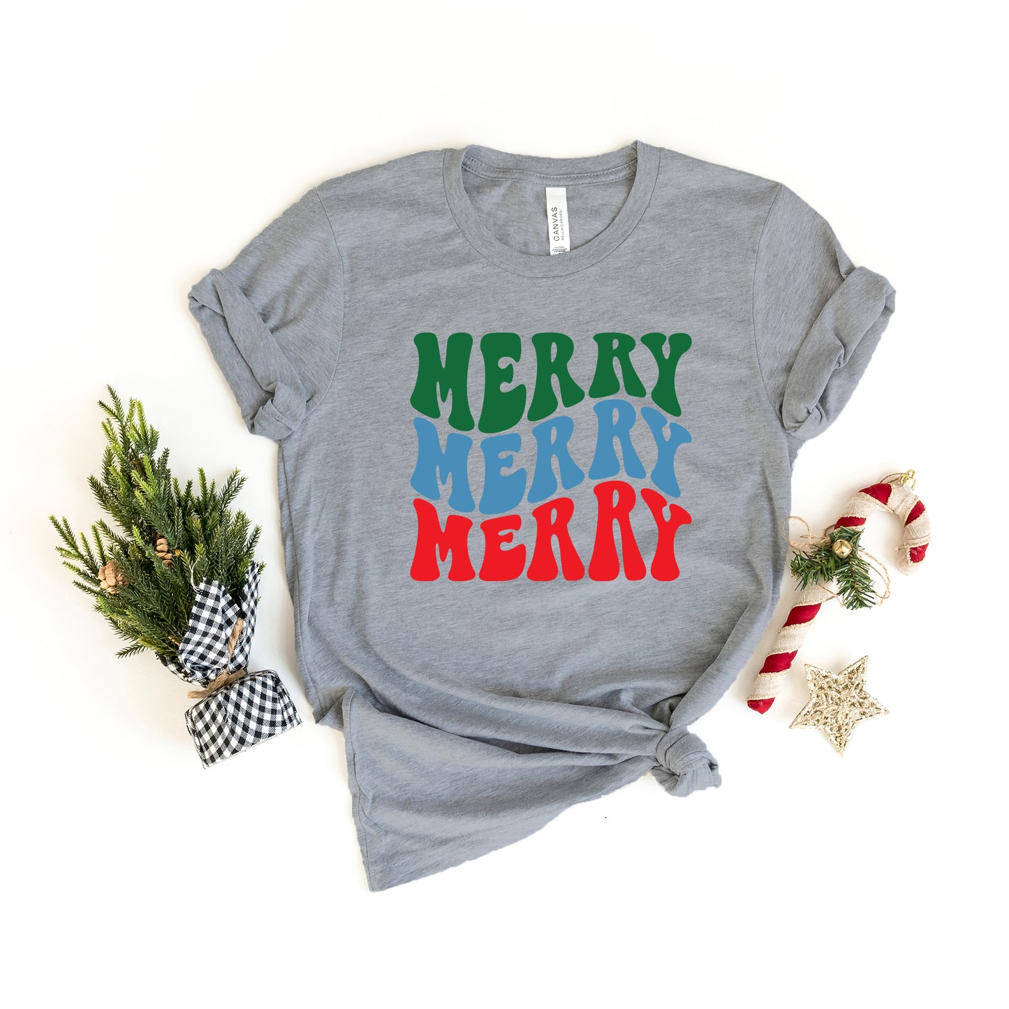 Merry Stacked Colorful | Short Sleeve Crew Neck