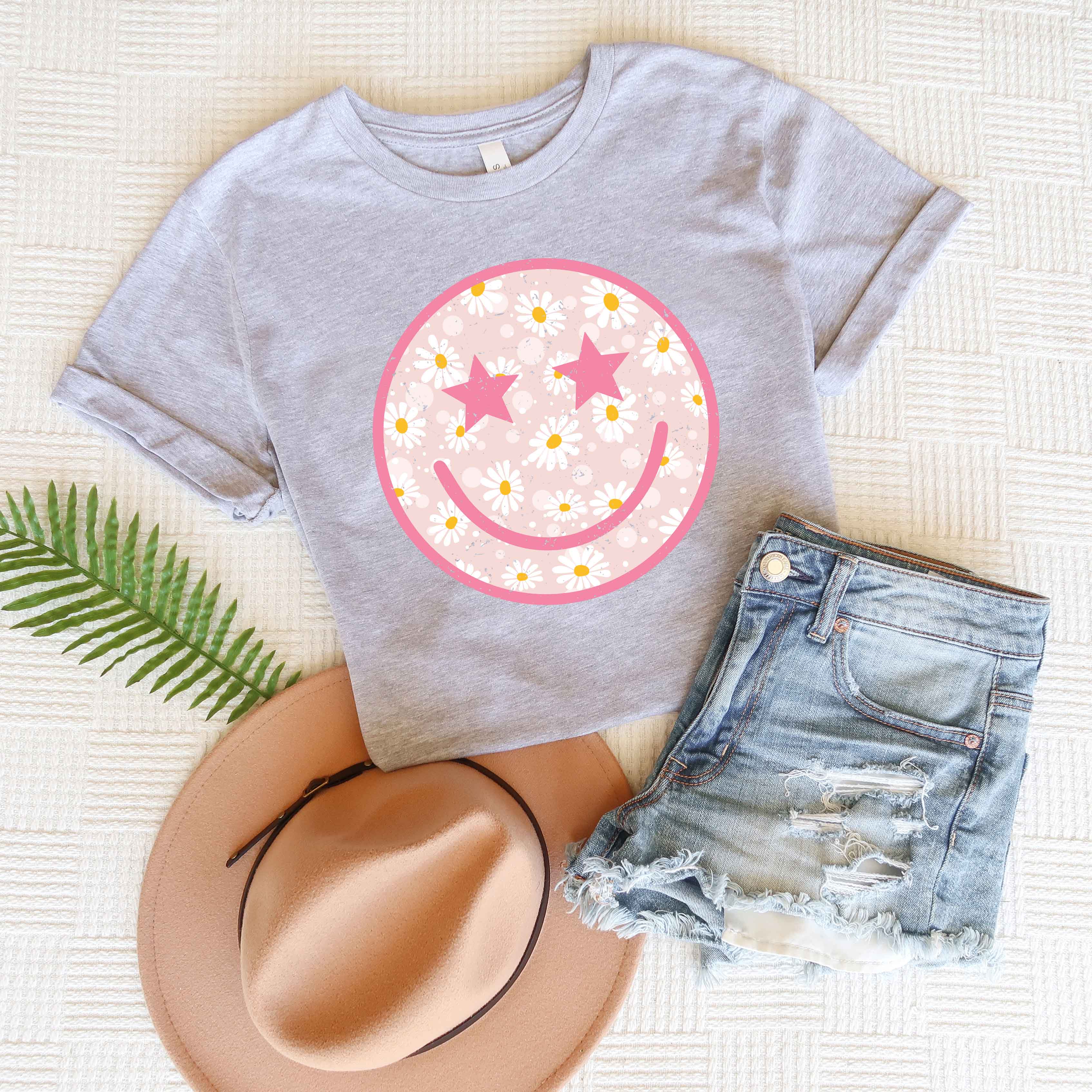 Floral Smiley Face | Short Sleeve Graphic Tee