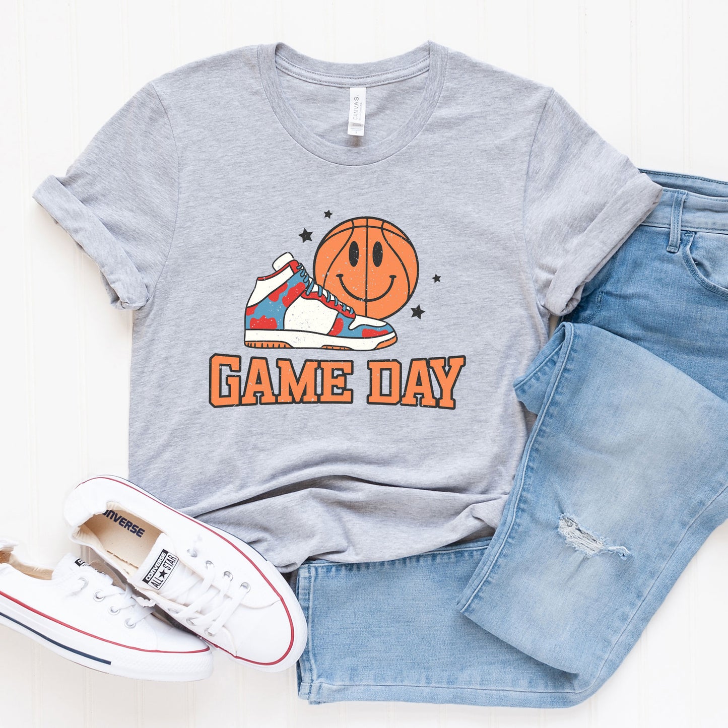 Vintage Game Day Basketball | Short Sleeve Graphic Tee
