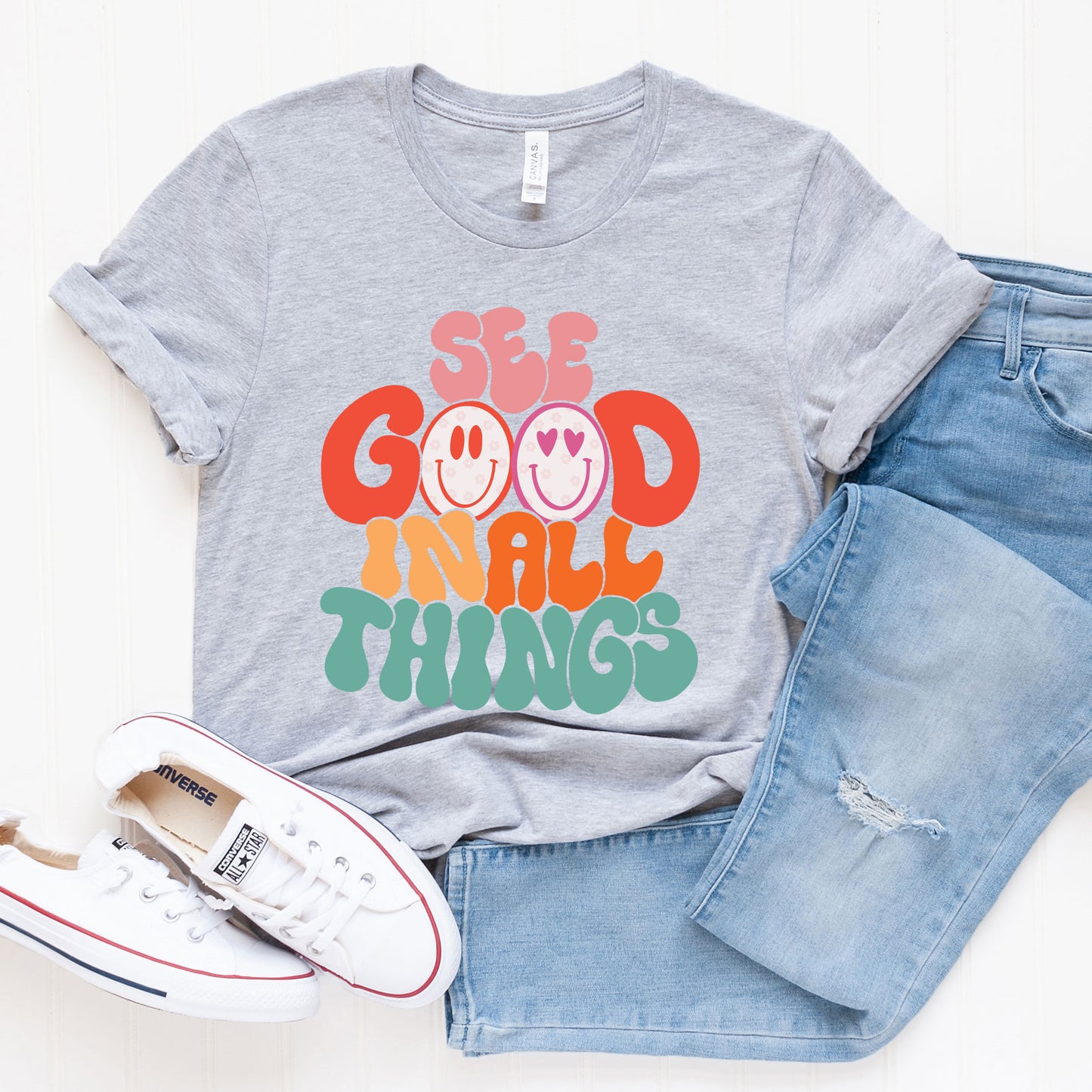 See Good in all Things Smiley Face | Short Sleeve Graphic Tee