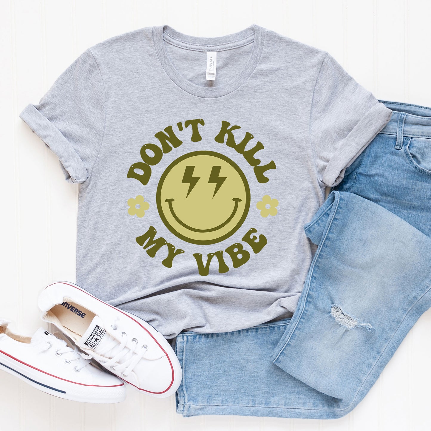 Don't Kill My Vibe Smiley Face | Short Sleeve Graphic Tee