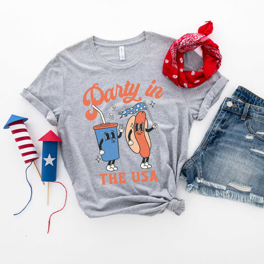 Party In The USA Hot Dog | Short Sleeve Graphic Tee