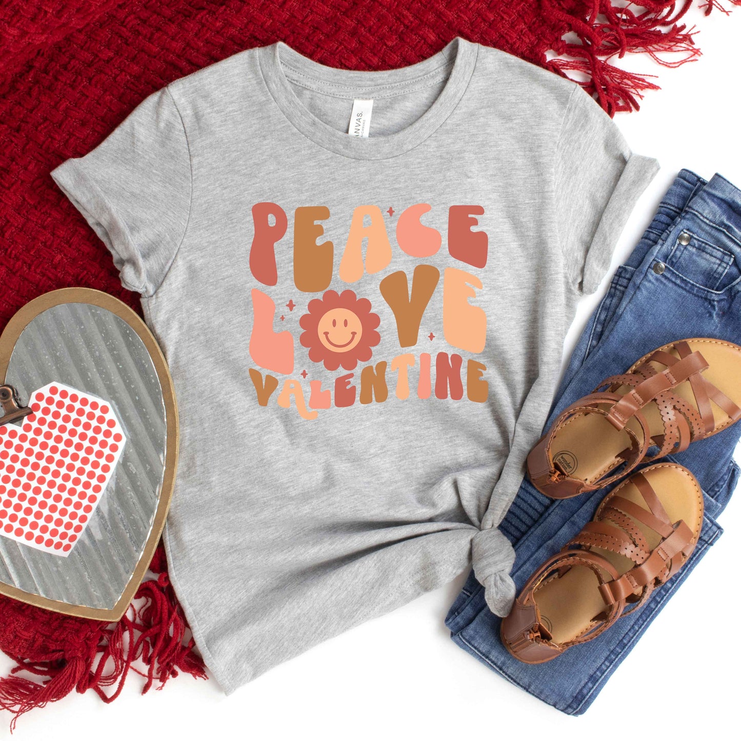 Peace Love Valentine | Youth Short Sleeve Graphic Tee