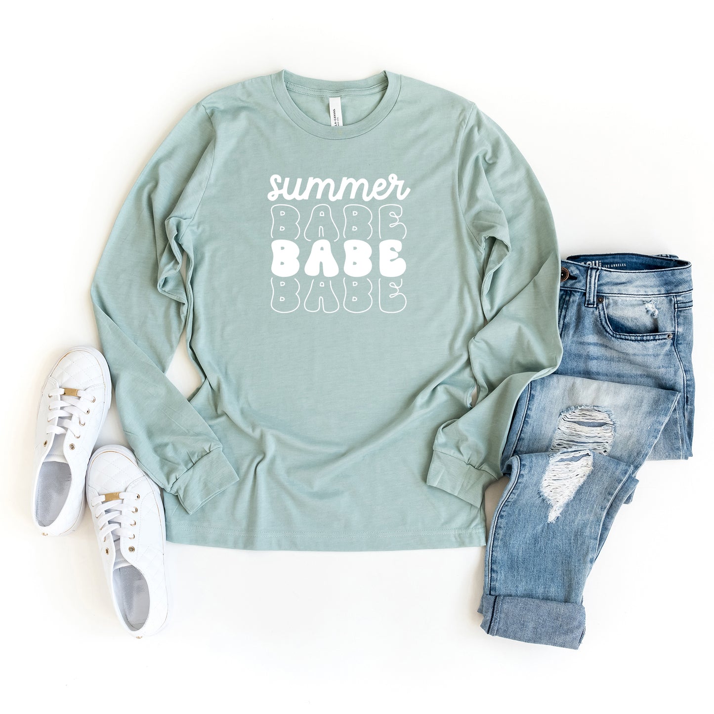 Summer Babe Stacked | Long Sleeve Graphic Tee