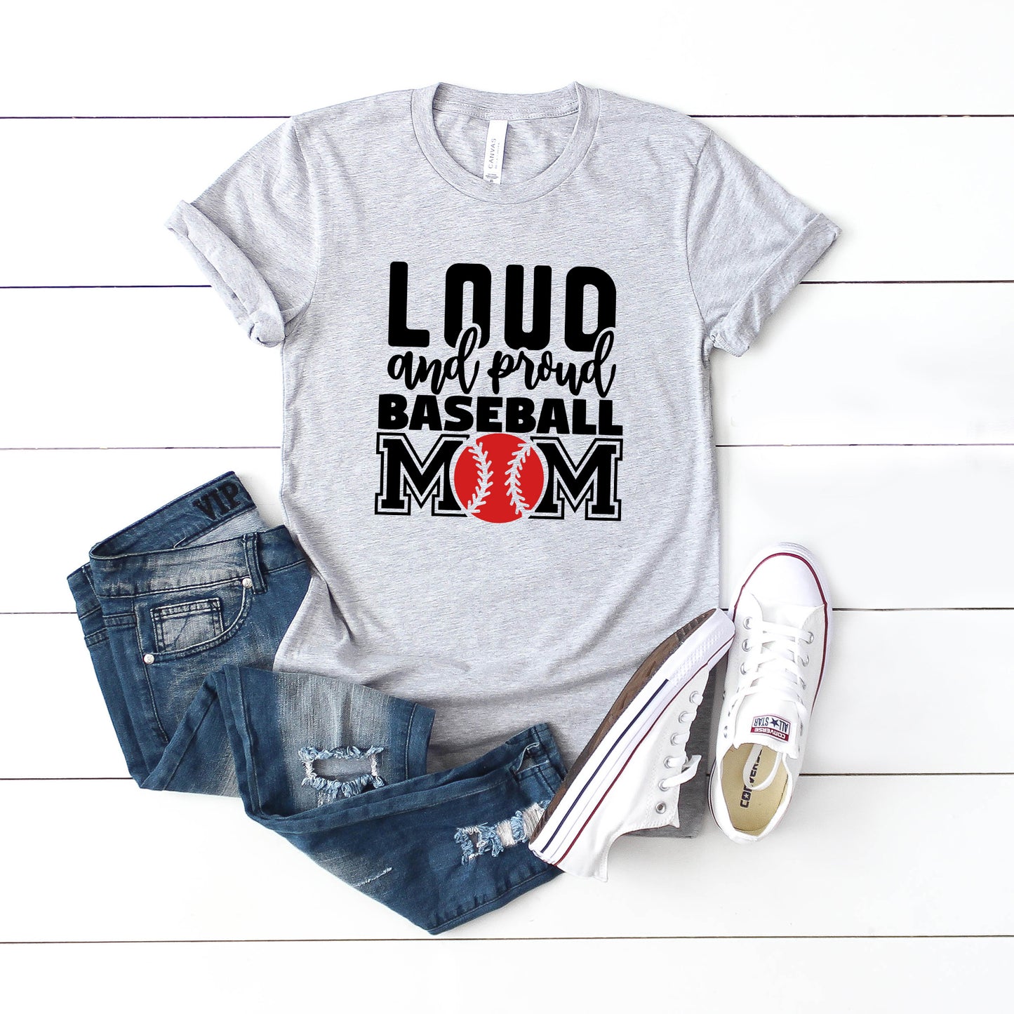 Loud And Proud Baseball Mom | Short Sleeve Graphic Tee