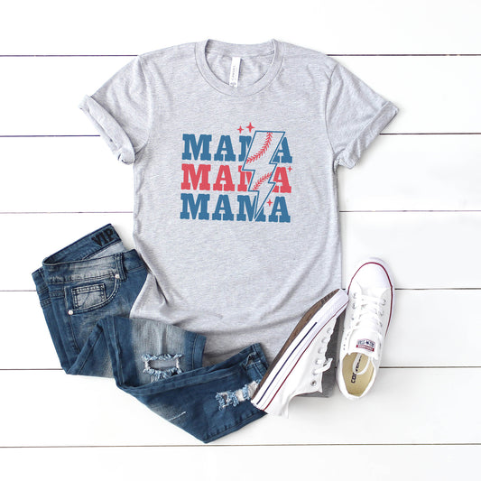 Baseball Mama Lightning Bolt | Short Sleeve Graphic Tee