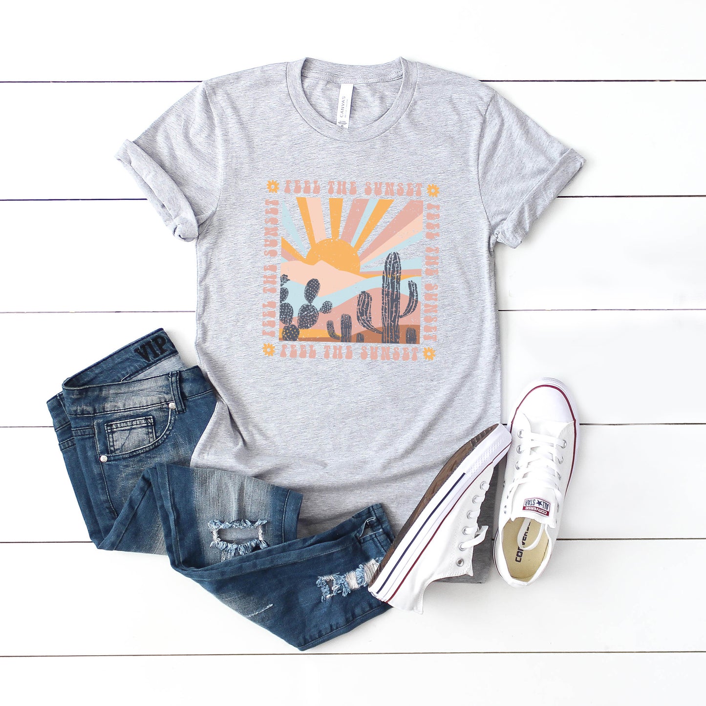 Vintage Feel The Sunset | Short Sleeve Graphic Tee