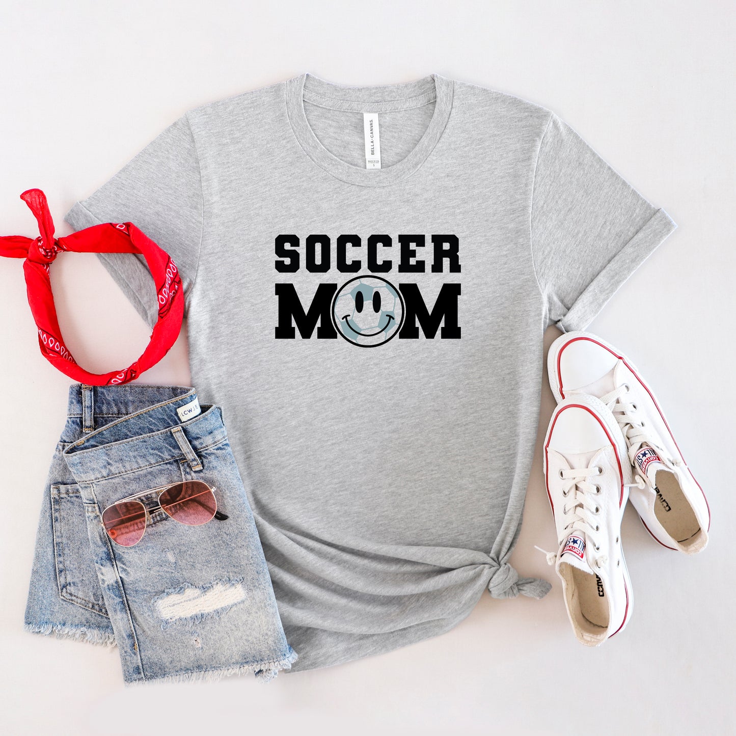Soccer Mom Smiley Face | Short Sleeve Graphic Tee