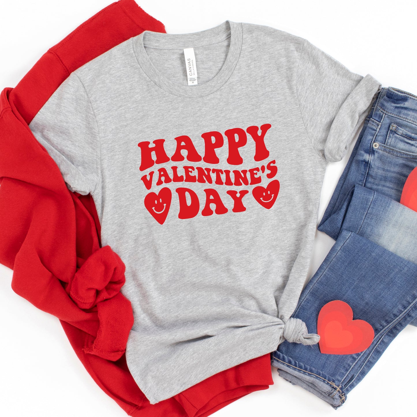 Happy Valentines Day Hearts | Short Sleeve Graphic Tee