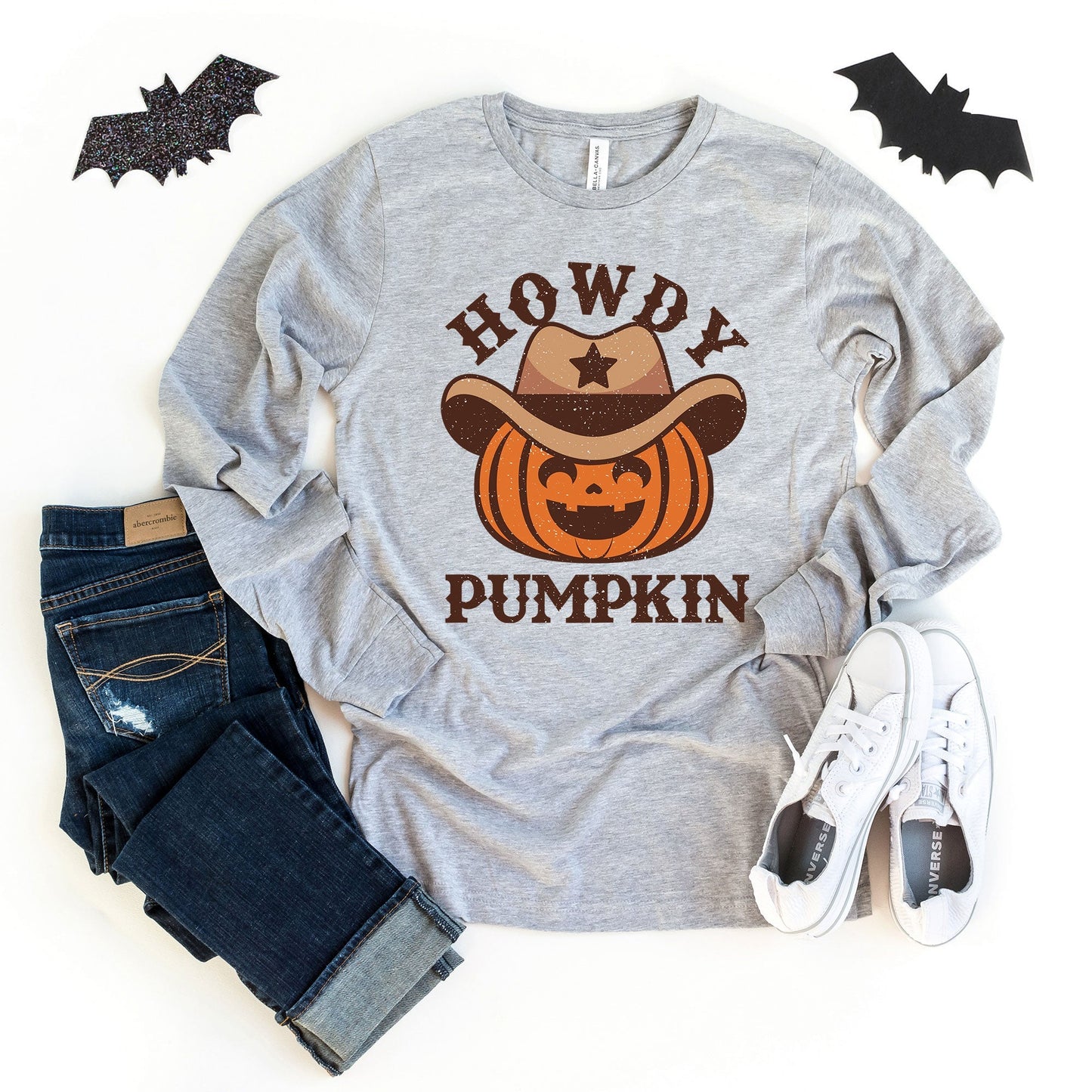 Howdy Pumpkin Hat | Long Sleeve Crew Neck