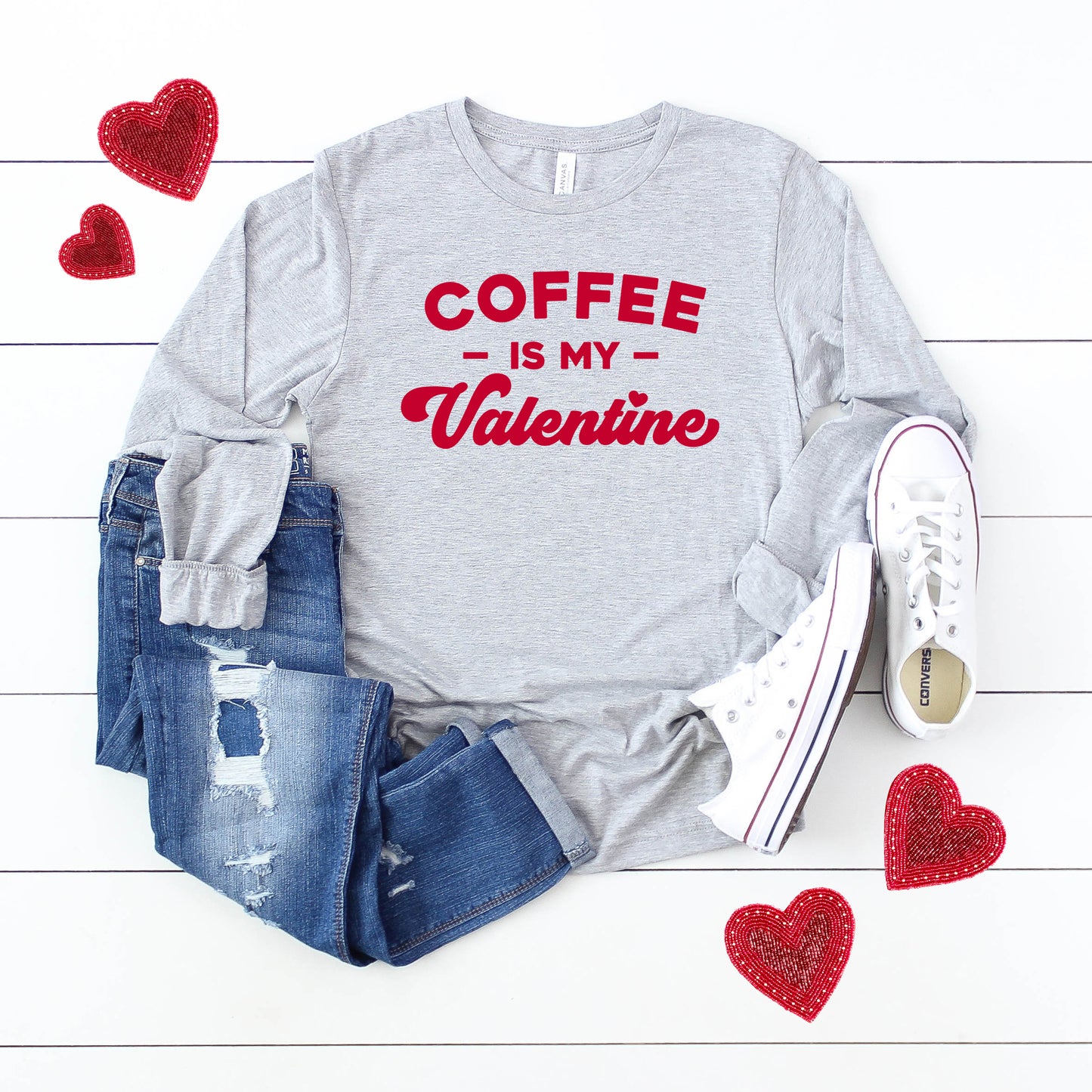 Coffee Is My Valentine | Long Sleeve Graphic Tee
