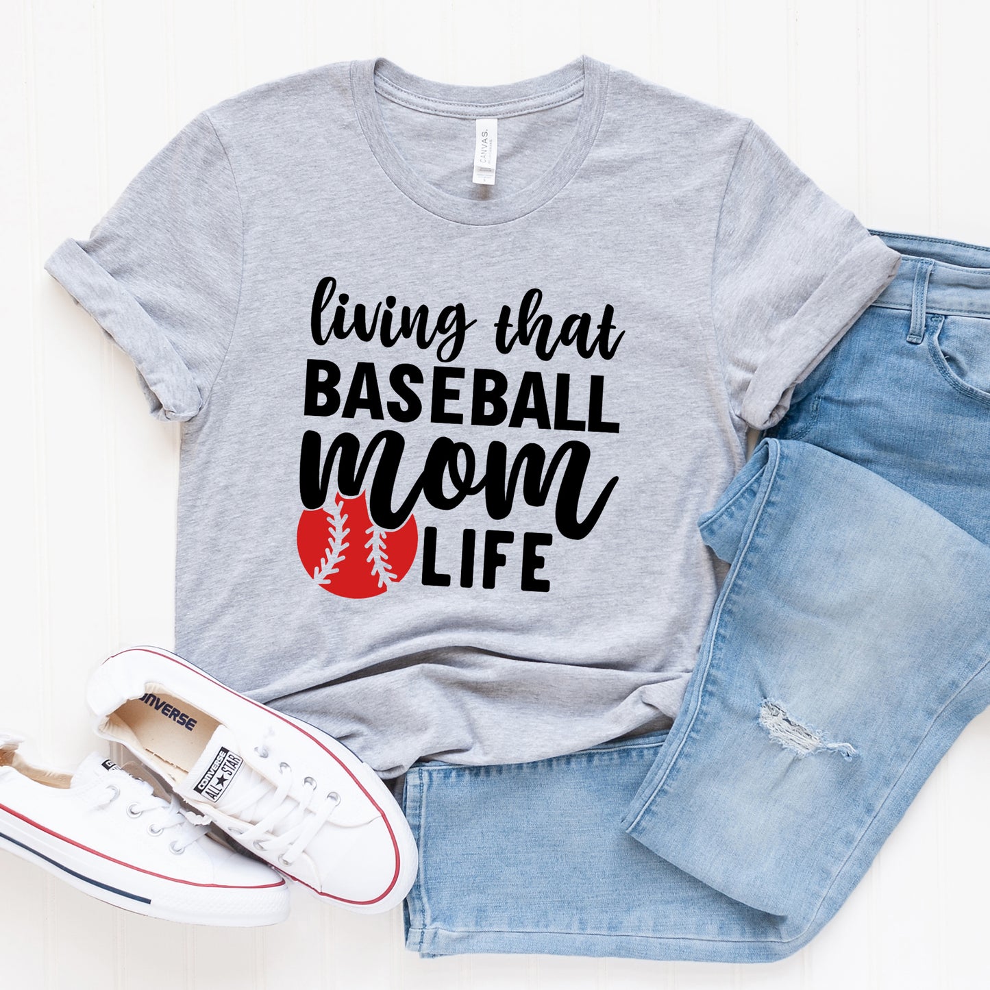 Living That Baseball Mom Life With Ball | Short Sleeve Graphic Tee