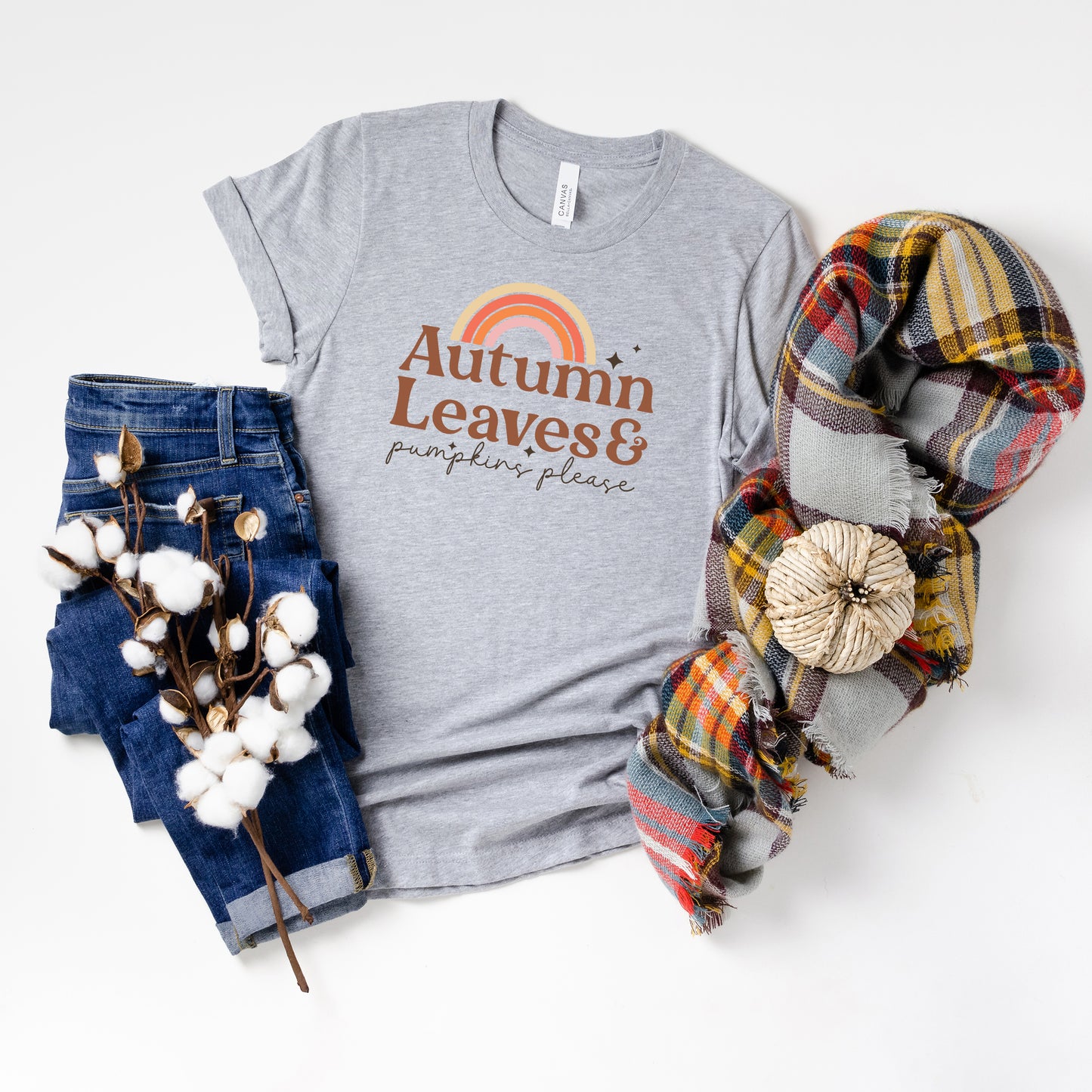 Autumn Leaves Rainbow | Short Sleeve Graphic Tee