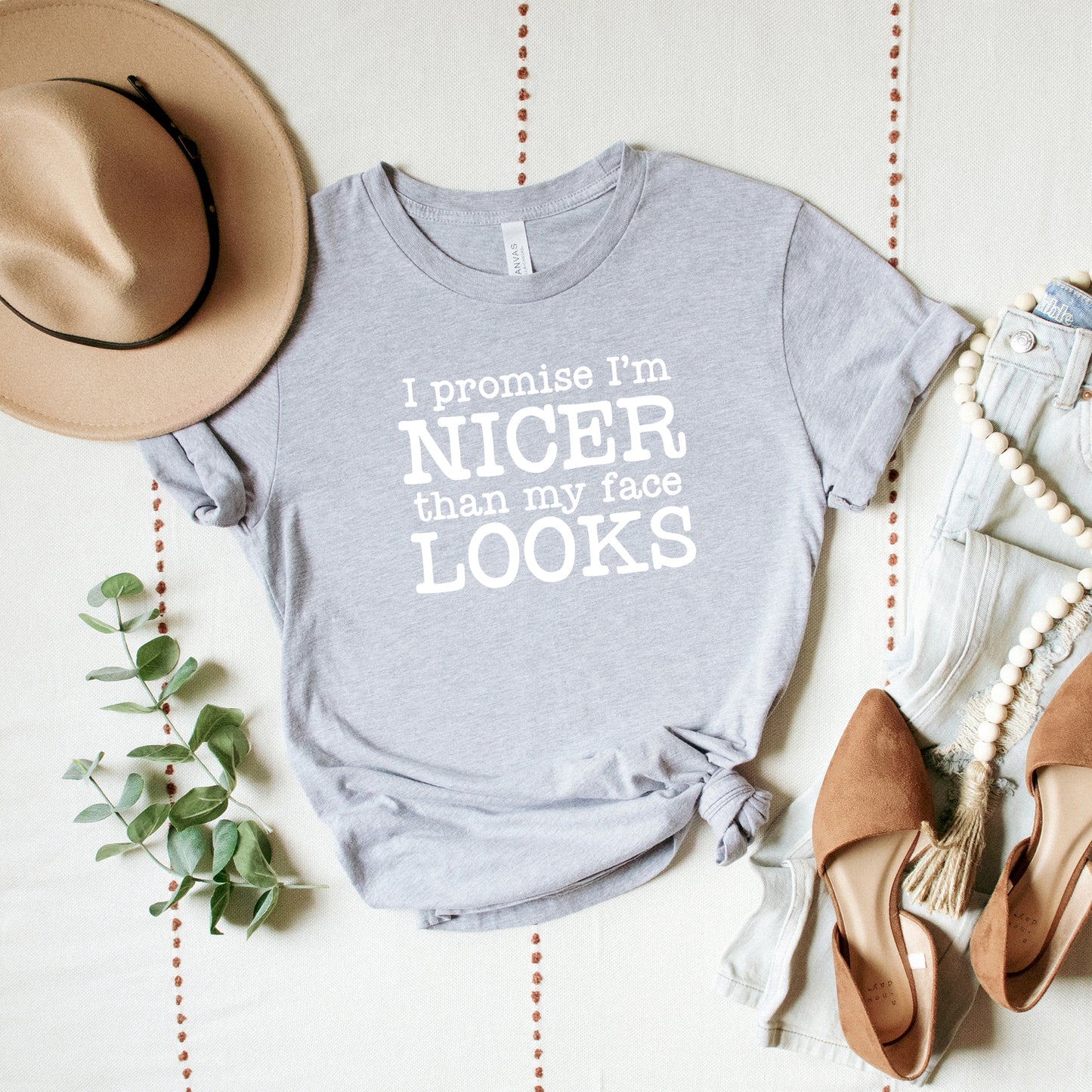 I'm Nicer Than My Face Looks | Short Sleeve Graphic Tee
