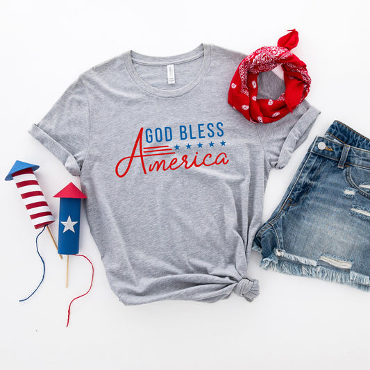 God Bless America Stars and Stripes | Short Sleeve Graphic Tee