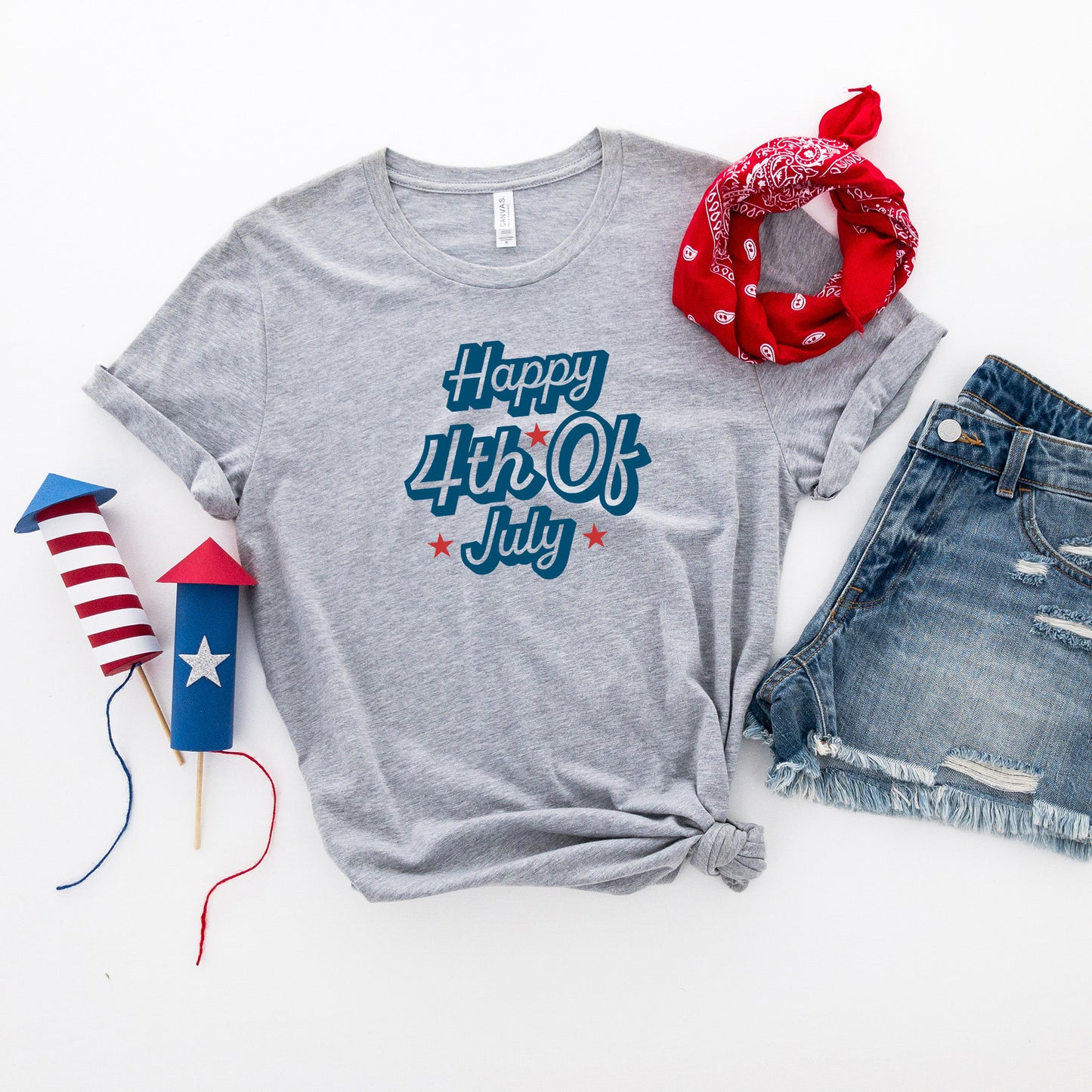 Happy 4th Of July Stars | Short Sleeve Graphic Tee