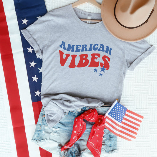 American Vibes Wavy Stars | Short Sleeve Graphic Tee