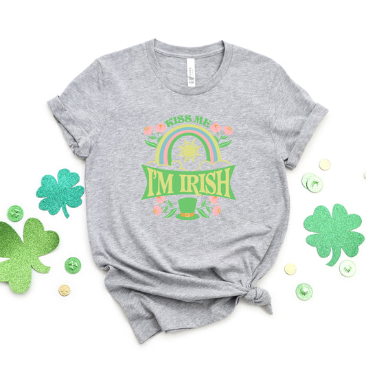 Kiss Me I'm Irish Rainbow | Short Sleeve Graphic Tee