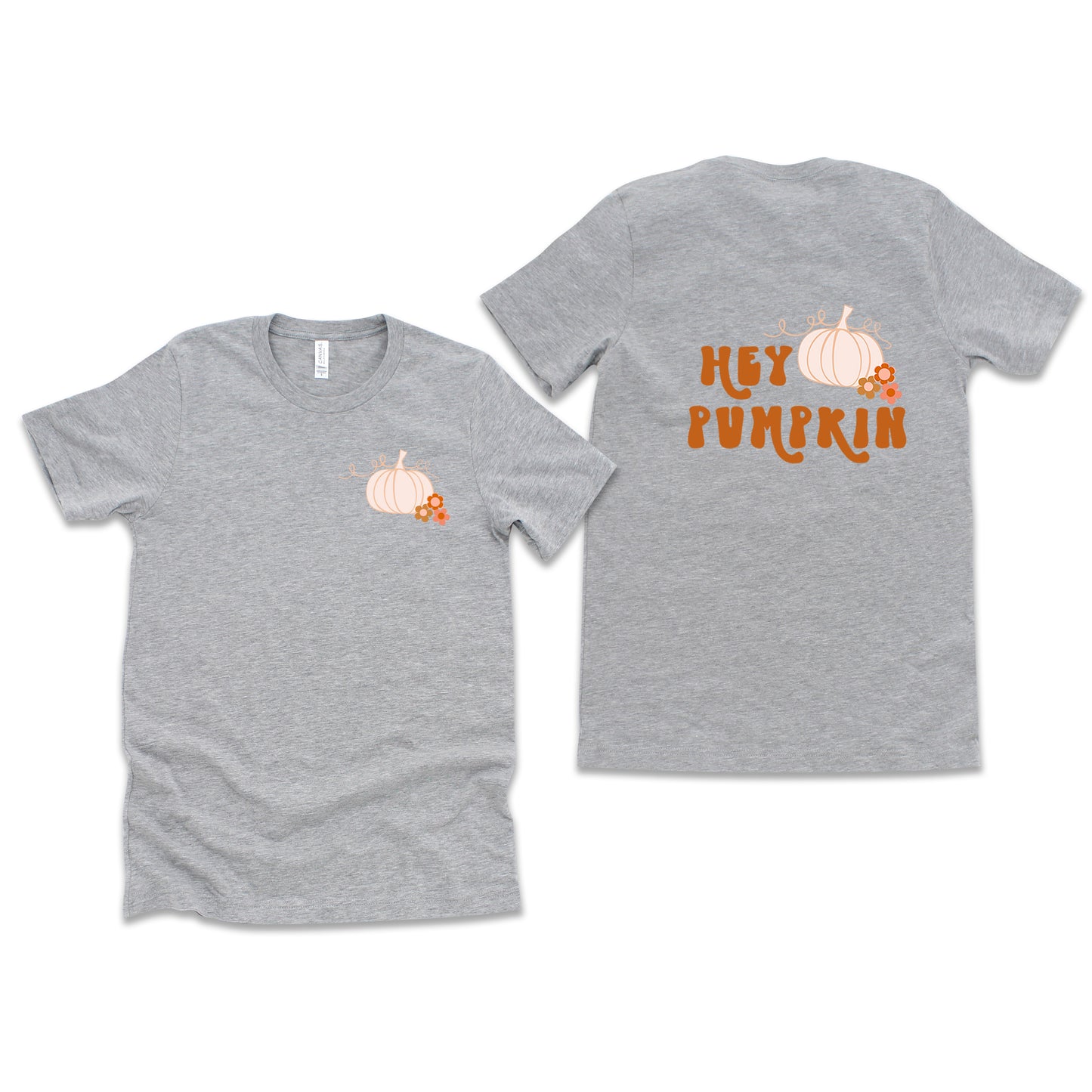 Hey Pumpkin Colorful | Front & Back Short Sleeve Graphic Tee