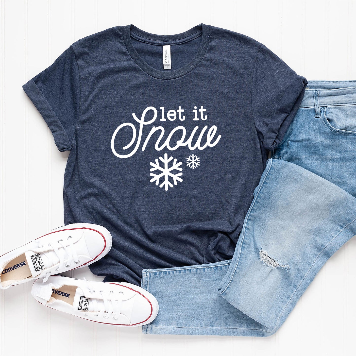 Let It Snow Snowflake | Short Sleeve Graphic Tee