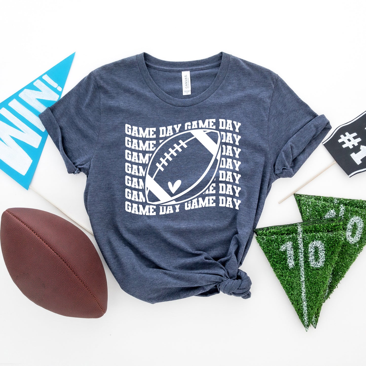 Football Game Day Stacked Wavy | Short Sleeve Graphic Tee