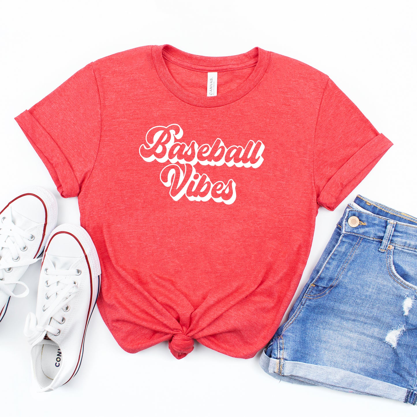 Baseball Vibes Cursive | Short Sleeve Graphic Tee