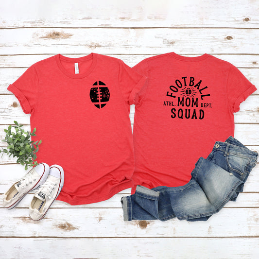 Football Mom Squad | Front & Back Short Sleeve Graphic Tee