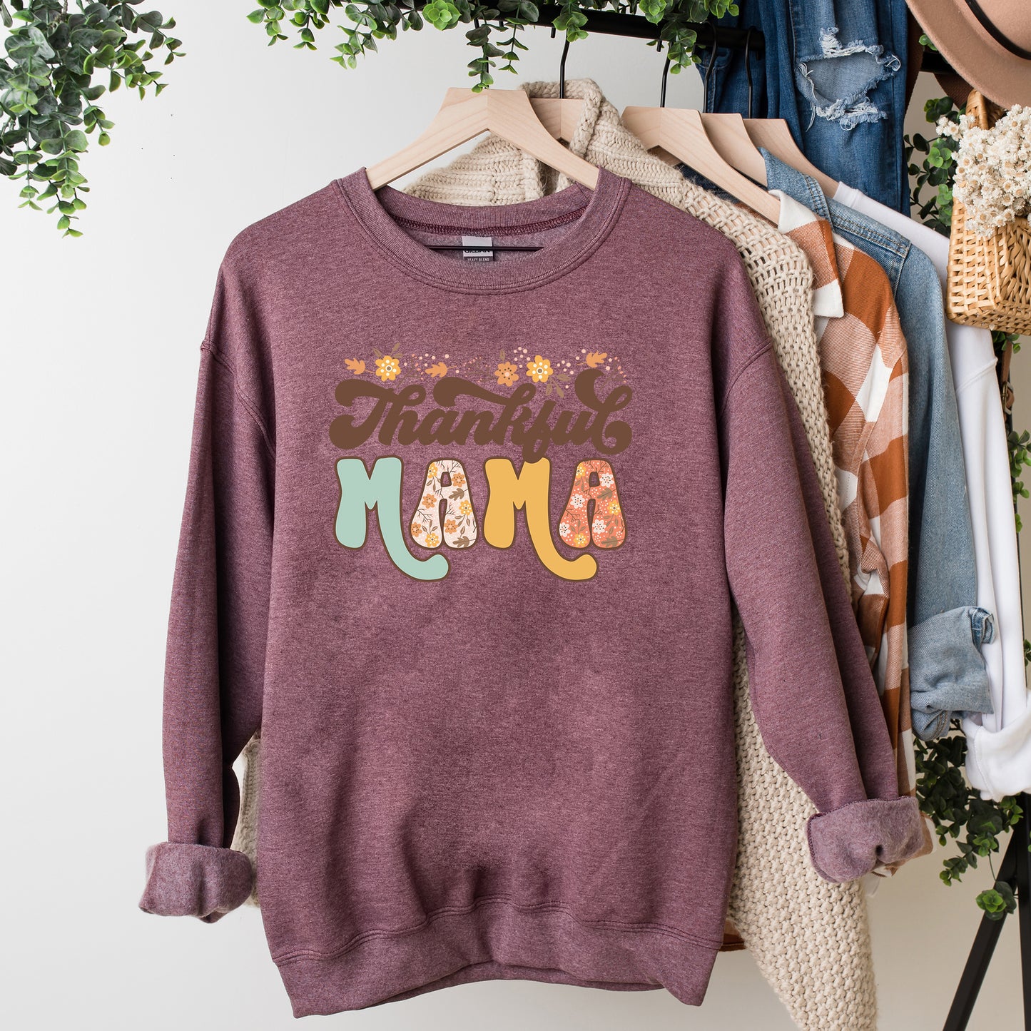 Thankful Mama Floral | Sweatshirt