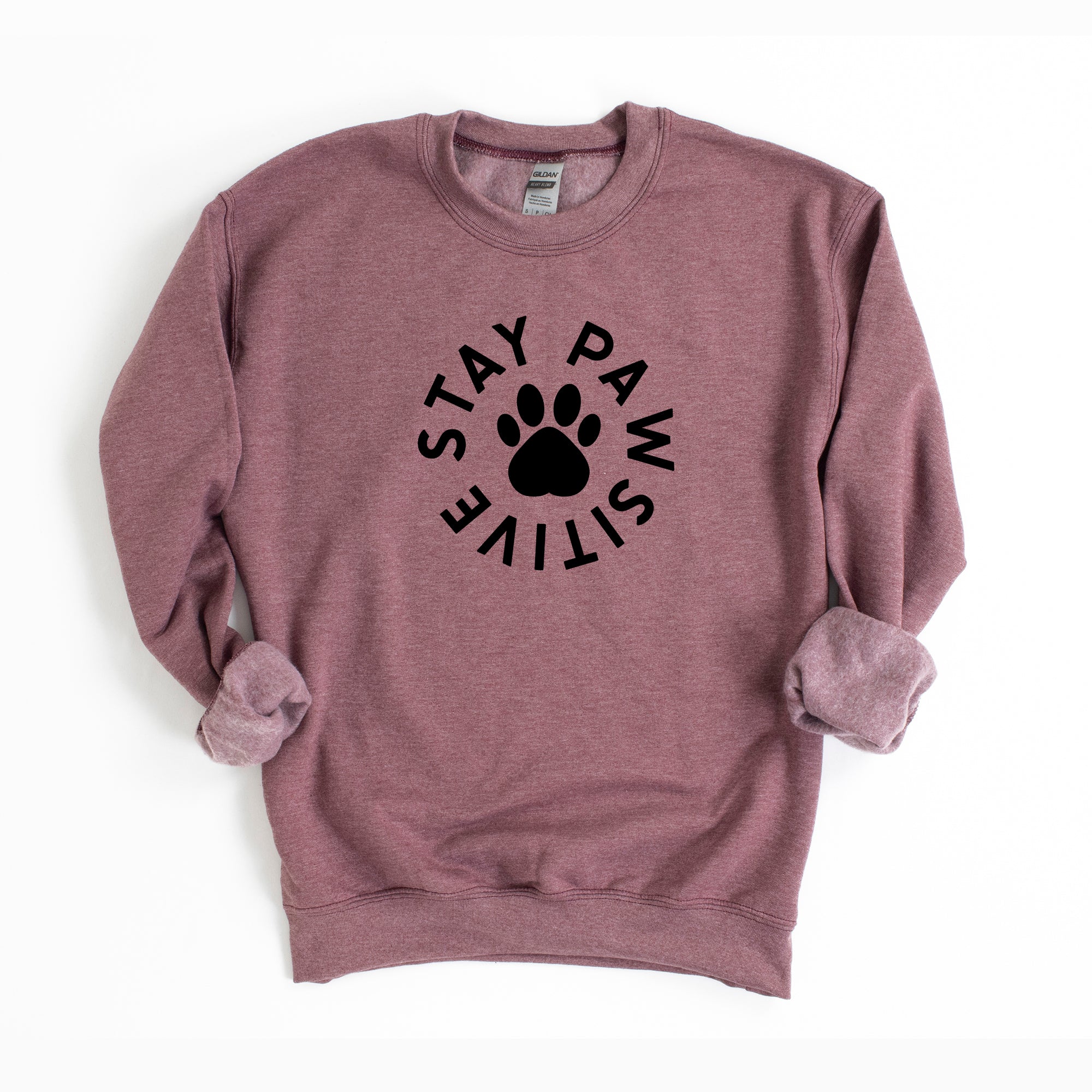 Stay Pawsitive Paw | Plus Size Sweatshirt