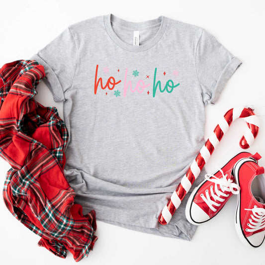 Ho Ho Ho Colorful | Short Sleeve Graphic Tee