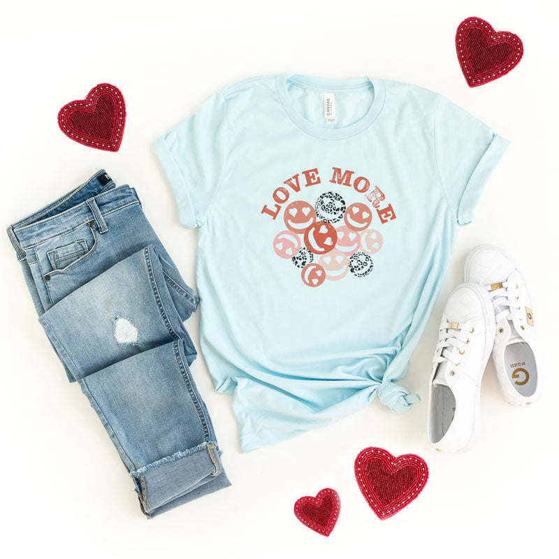 Love More Smiley Faces | Short Sleeve Graphic Tee