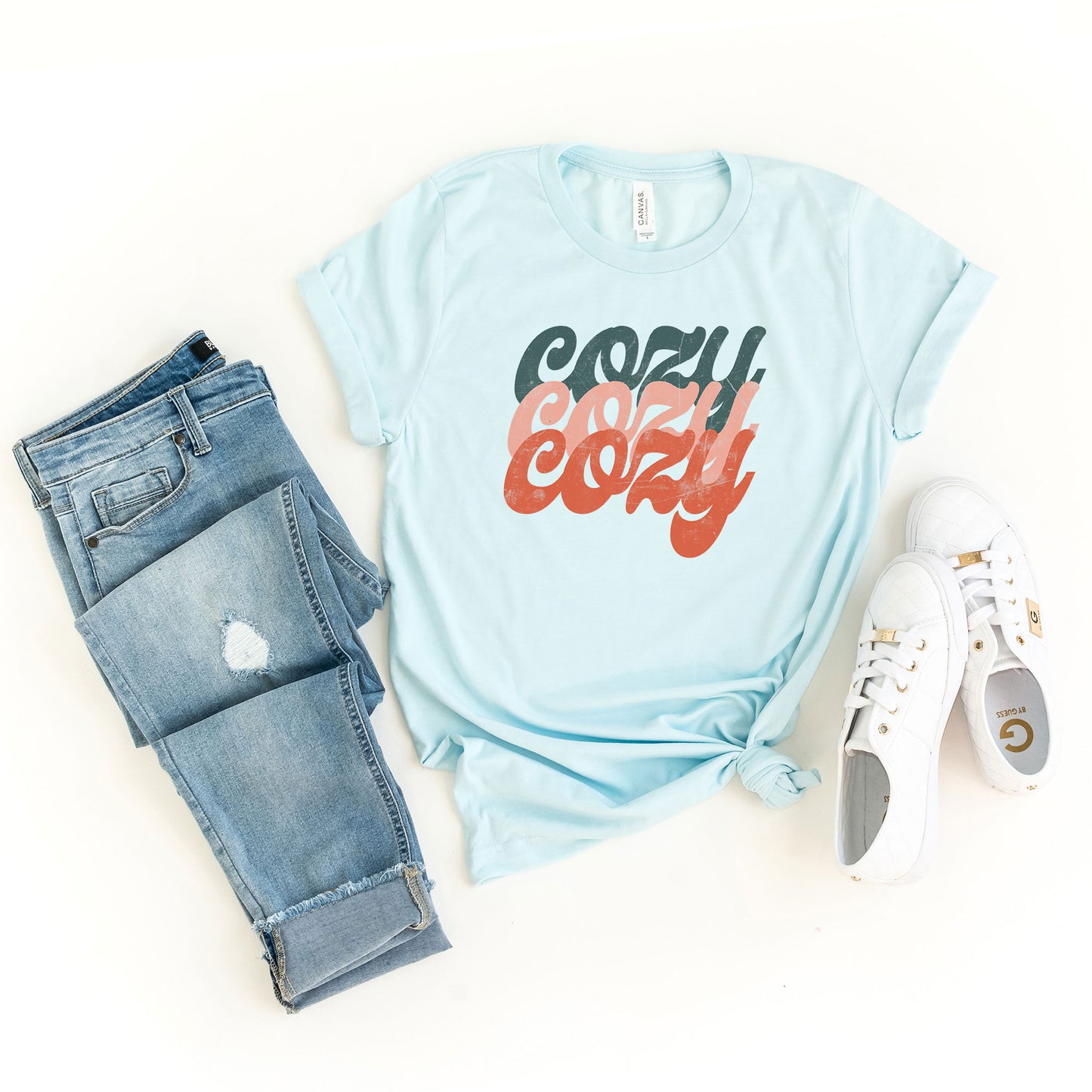Retro Cozy Stacked Colorful | Short Sleeve Graphic Tee