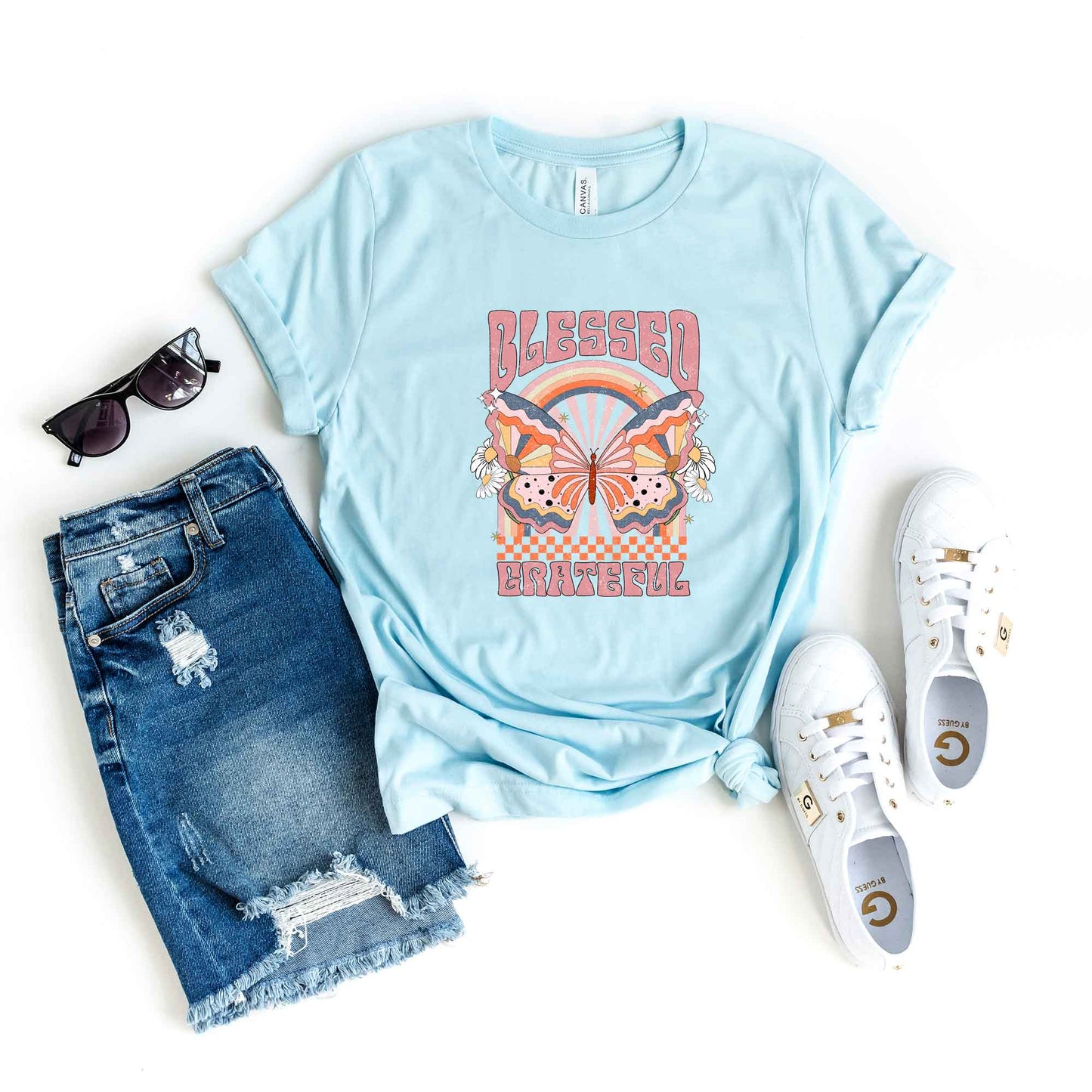 Blessed Grateful Butterfly | Short Sleeve Graphic Tee