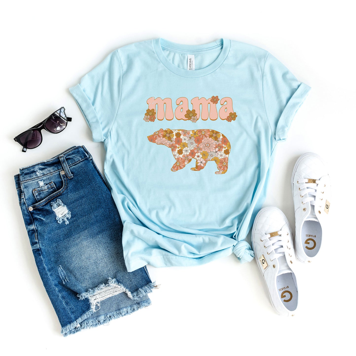 Mama Bear Flowers | Short Sleeve Graphic Tee