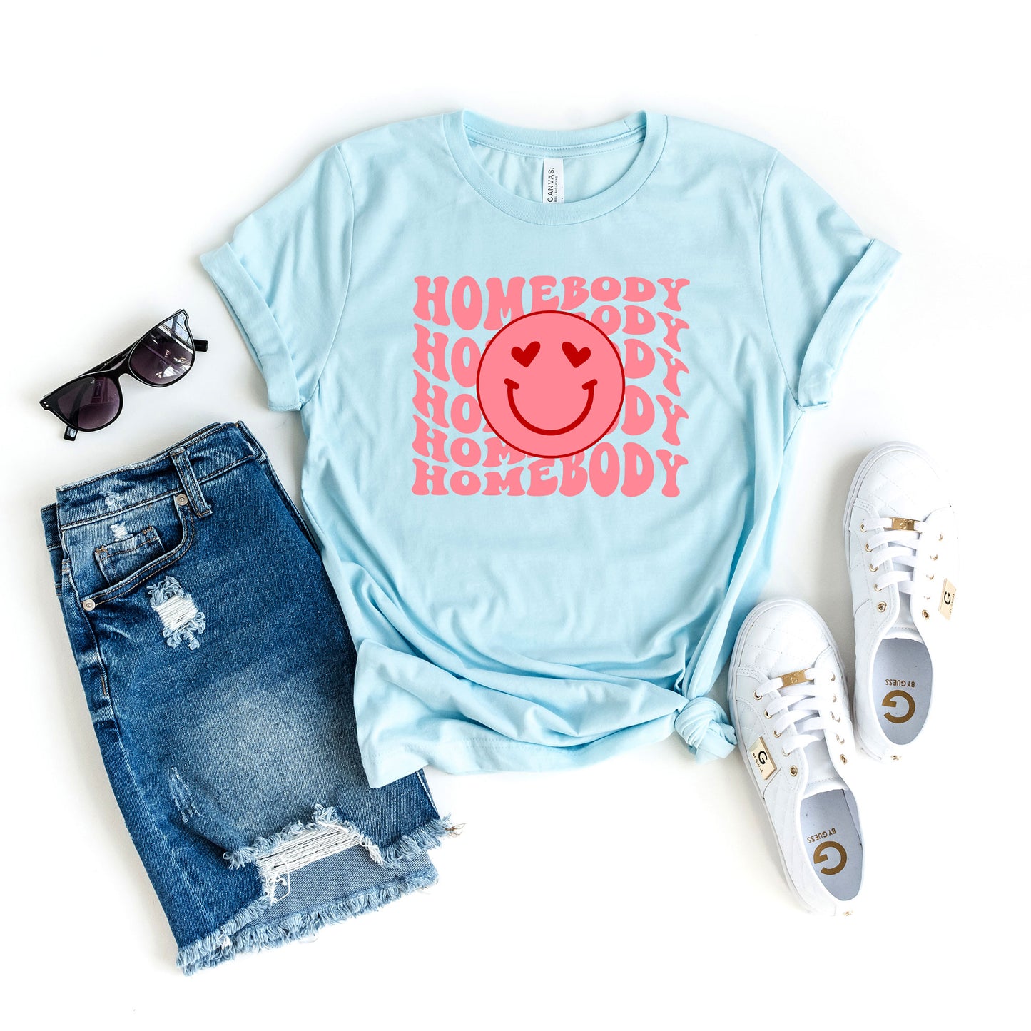 Homebody Stacked Smiley Face | Short Sleeve Graphic Tee