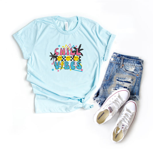 Checkered Chill Vibes | Short Sleeve Graphic Tee