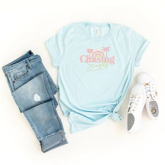 Chasing Sunsets Rainbow | Short Sleeve Graphic Tee