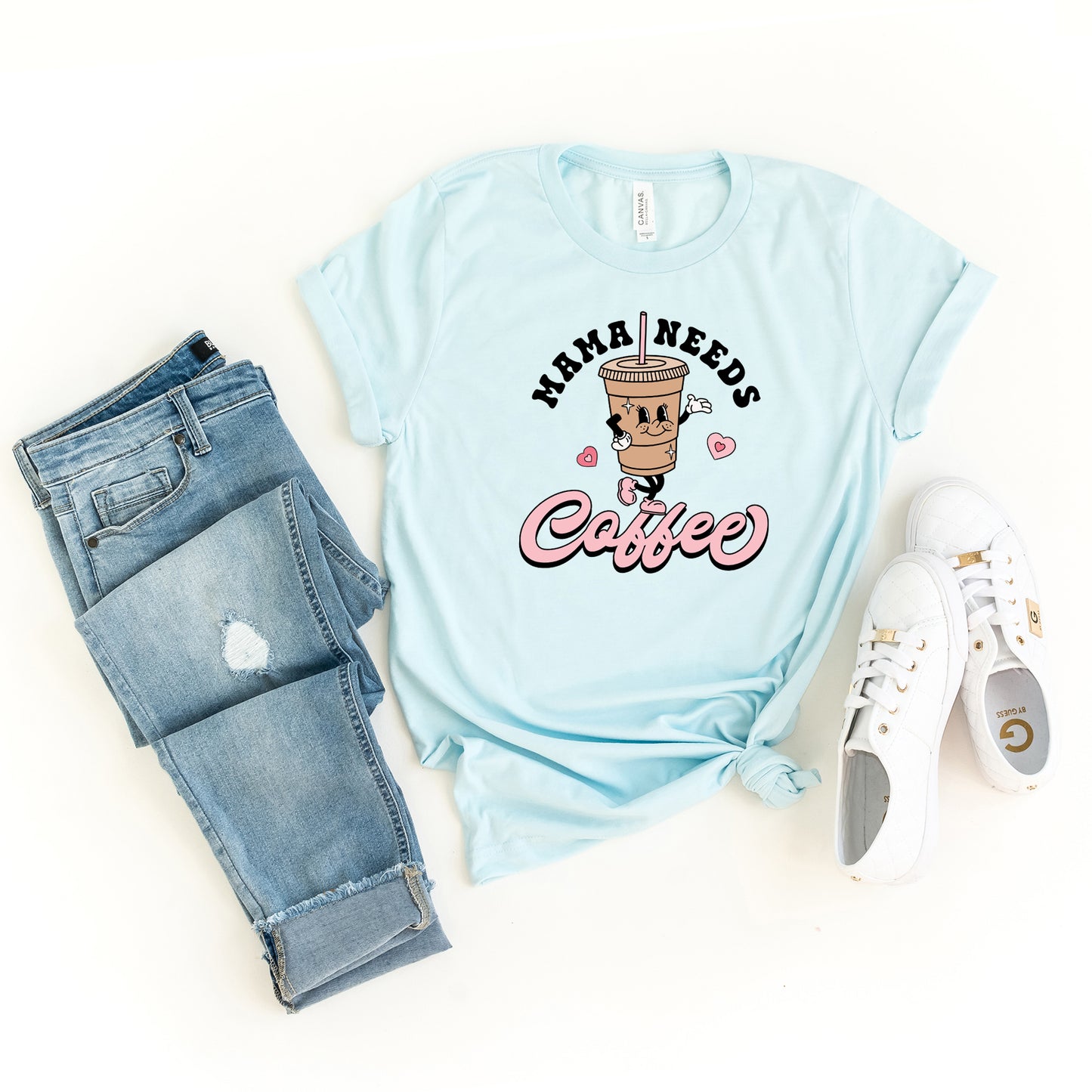 Retro Mama Needs Coffee | Short Sleeve Graphic Tee